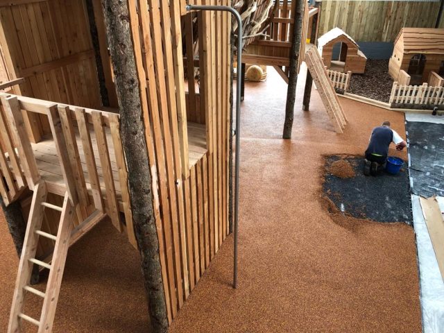 Indoor Wet Pour installation at Umberslade Farm Park