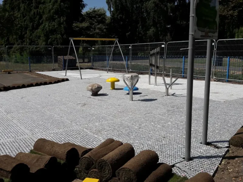 Playground shock-pad covering